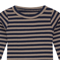 BIRKHOLM Stribet Rib Body Kashmir Brun & Navy Blå